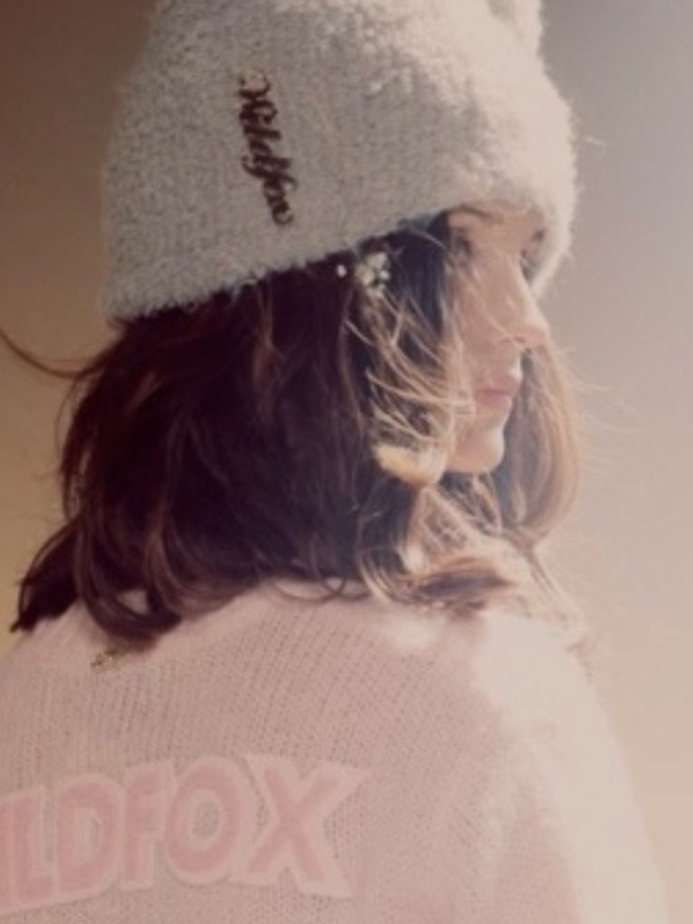 Wildfox Couture White Label Wool Hat in Vintage Lace w/ Gold tone Wildfox emblem
